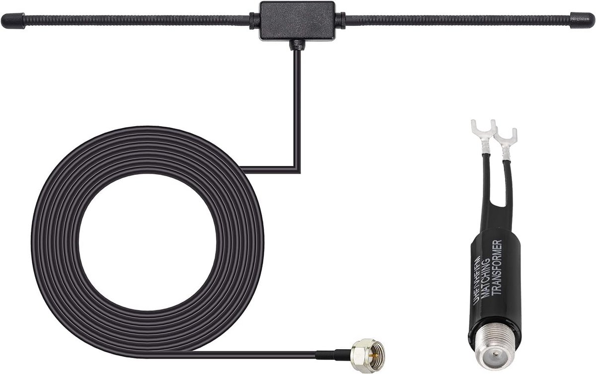 75 Ohm 300 Ohm DAB FM T Vorm Dipool Antenne voor Indoor Digitale HD Radio Tafelblad FM Radio Home Stereo Ontvanger AV Audio Video Home Theater Ontvanger HDTV TV Tuner