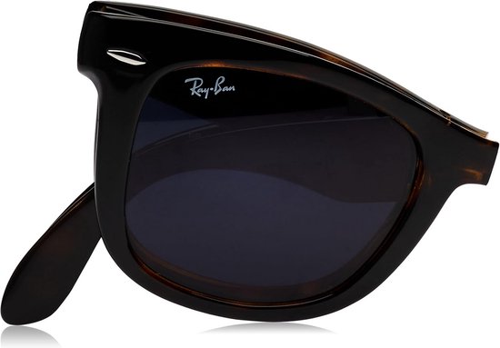 Opvouwbare Wayfarer zonnebril 50mm - vierkant model in havana met donkergrijze glazen — afbeelding 3
