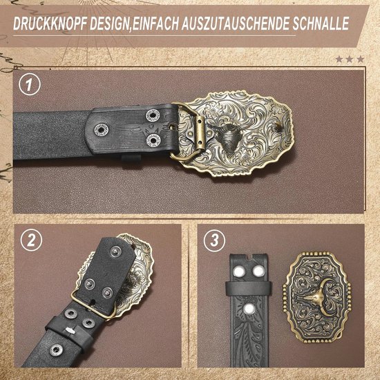 Bruine Leren Riem Met Getoolde Bloemen - Ariat - Boots by M