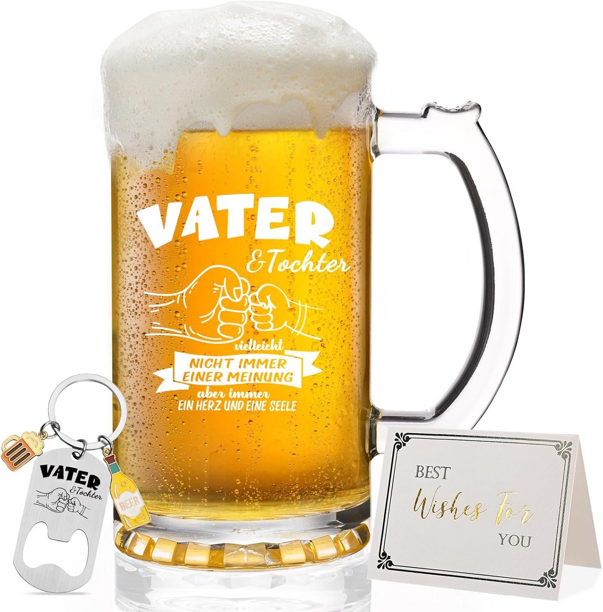 Gegraveerd Bierglas 0,5L - Uniek Cadeau voor Vader, Vaderdag, Verjaardag en Kerst