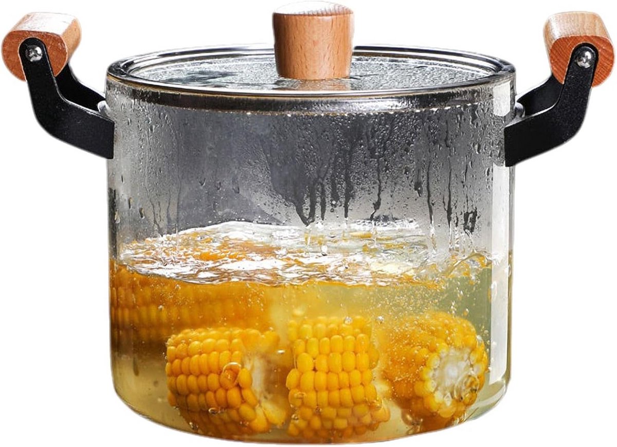Hittebestendige Glazen Kookpan met Deksel 4.5L - Borosilicaat Glas