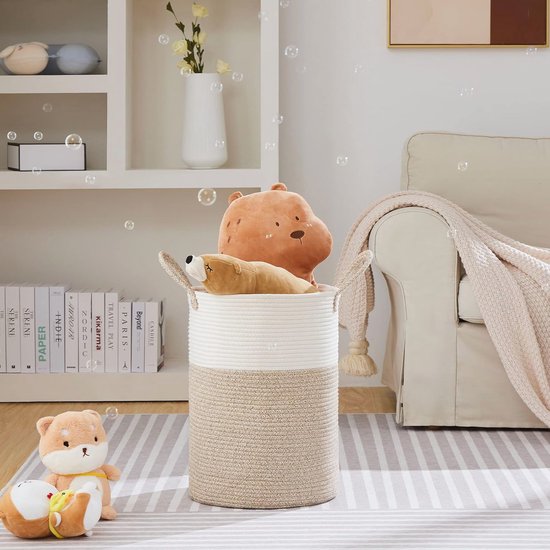 VIPOSCO Grote wasmand, lange opbergmand van geweven touw voor deken VIPOSCO Grote wasmand, lange opbergmand van geweven touw voor deken