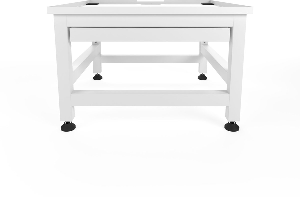 Wasophoogte® Wasmachine verhoger met uittrekbaar plateau - Wasmachine opbouwmeubel - Wasmachine sokkel - 42cm hoog - Wit - Universeel - 65*60,5 (LxB) - Inclusief wandbeugels thumbnail 4