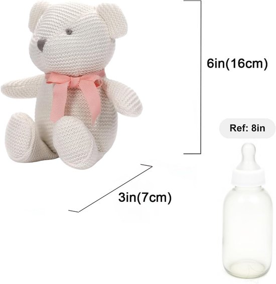 Biologisch Katoen Knuffel - Zacht Baby Speelgoed 18cm (Beer Wit) van Hip Angleletjes — afbeelding 5