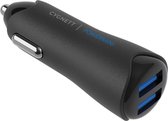 Cygnett PowerMini Auto oplader  4.8 A  2x USB 3.0 aansluitingen  Super-fast Charge  Wit  Voor oa Samsung Galaxy S10 / S9 / S8 / S7 (Plus / Edge / Active) / A9 / A8   Apple iPhone Xr / Xs Max 
