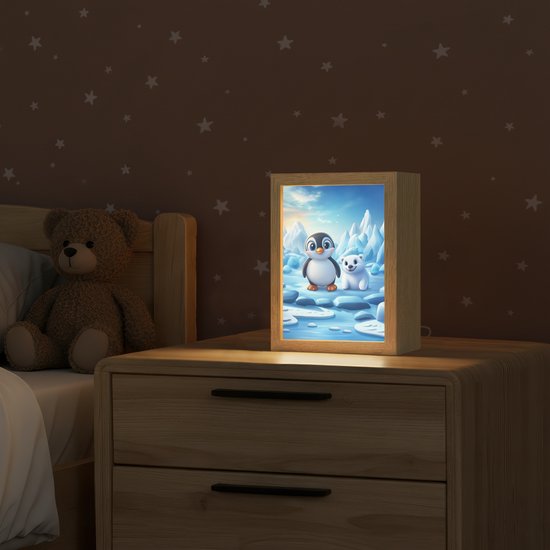 Lichtbak met kabel 15 x 20 cm Baby koe van Merkloos — afbeelding 2