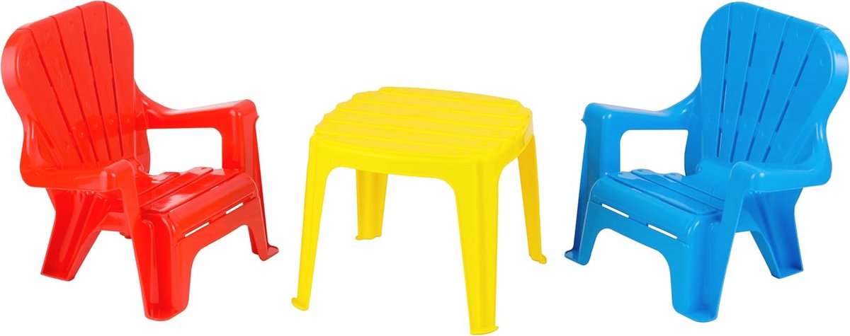 Tafel en 2 kunststof stoelen set voor kinderen – Perfect voor snacks, tekeningen en spelletjes, eenvoudig te reinigen en zonder montage