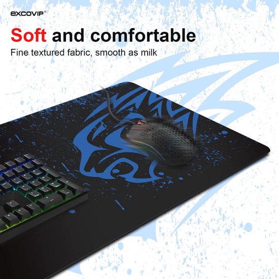 XL Gaming Muismat - Zwart Mousepad voor PC en Laptop - Antislip en Franjesvrije Randen - 700 × 300 mm — afbeelding 5