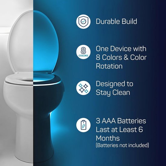 Decoratief Nachtlampje Met Bewegingssensor Voor Op Het Toilet - LED Badkamerverlichting Ideeën Voor Cadeaus van Gadgy — afbeelding 3