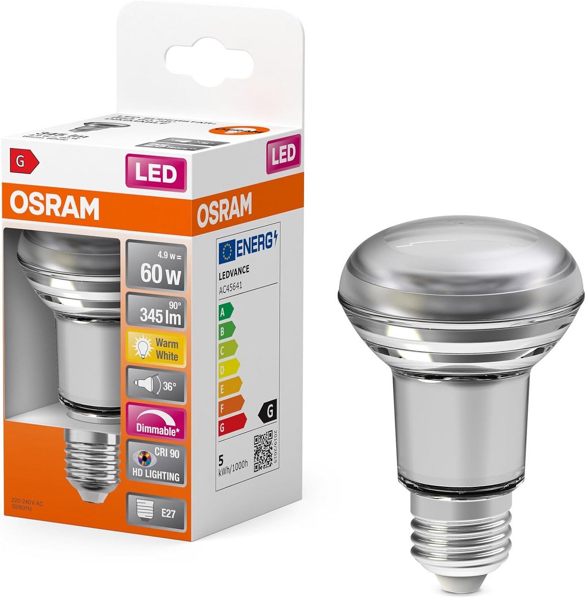 Dimbare E27 LED Lamp Helder Glas 2700K Warm Wit Hoge Kleurweergave CRI90