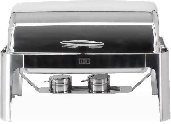 HCB® - HCB Chafing dish - rolltop - 2 x 1/2 GN - 9 liter - RVS / INOX - 3 kg - 3478 — afbeelding 3