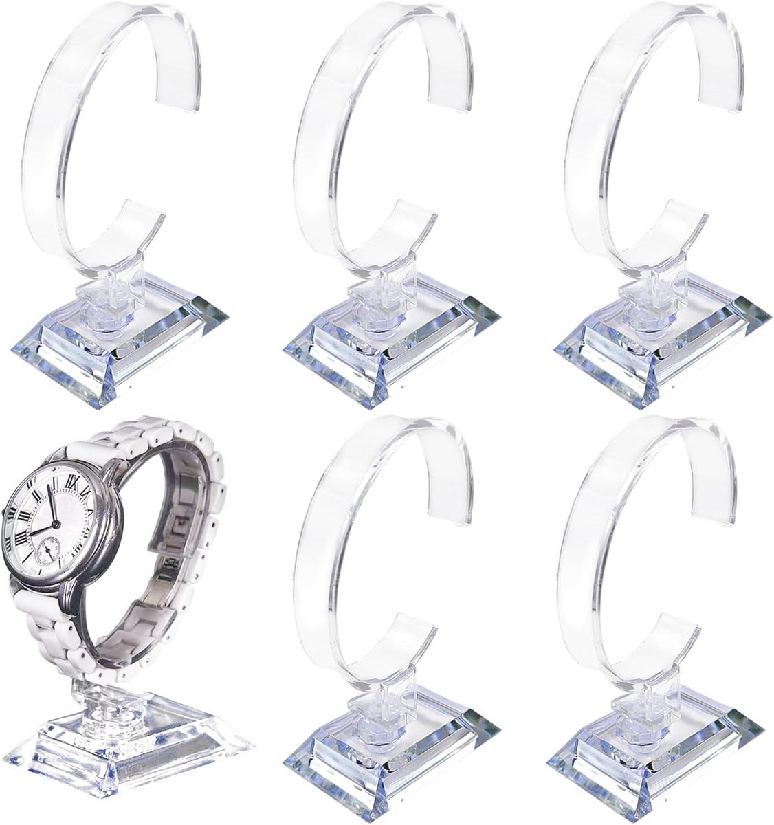 Acryl Horloge Standhouder - Transparante Sieraad Display Rack (6 Stuks)