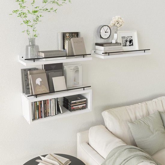 Drijvende Wandplanken Metaal 30cm Zwart - Industriële Planken Voor Badkamer En Woonkamer