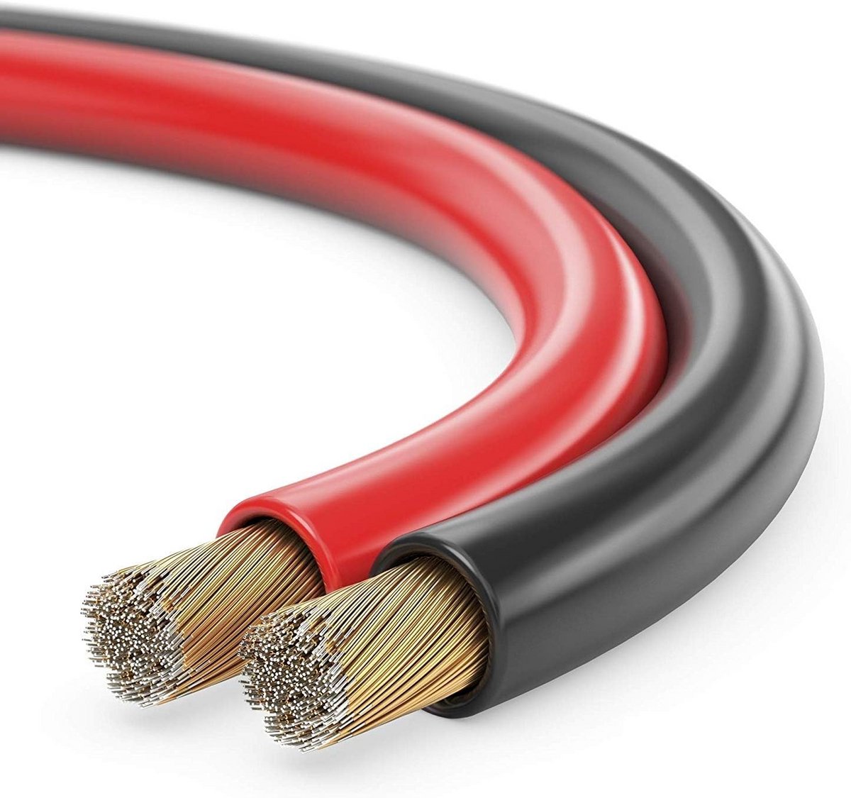 10 meter 2 x 4,00 mm² CCA luidsprekerkabel in rood/zwart