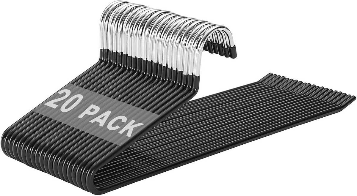 Metalen Kleerhangers voor Broeken - 20 Stuks, Ruimtebesparend en Antislip