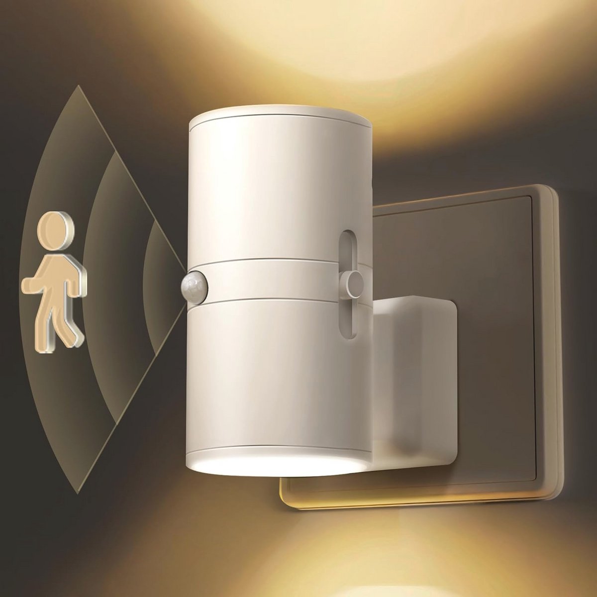 Dimbaar LED Nachtlampje met Bewegingssensor voor Binnen - Warmwit Licht 3000K