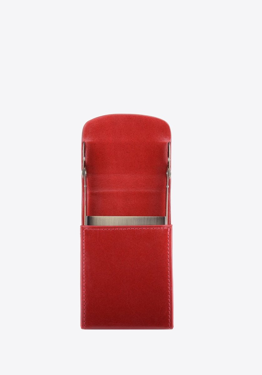 Wittchen Italy Serie - Heren Leder Visitekaarthouder - Metaal Rood - Functioneel - Compact