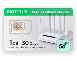 Prepaid Data SIM-kaart voor 5G/4G Routers, Hotspots en Tablets zonder Abonnement