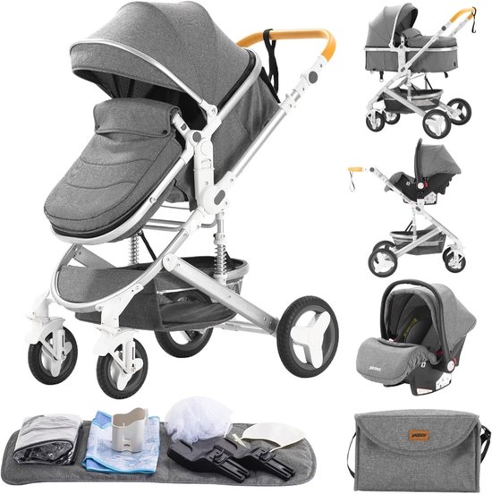 3-in-1 Kinderwagen - Combi kinderwagen - Baby vervoeren - Aluminium frame - Tot 25 kg - Roze — afbeelding 5