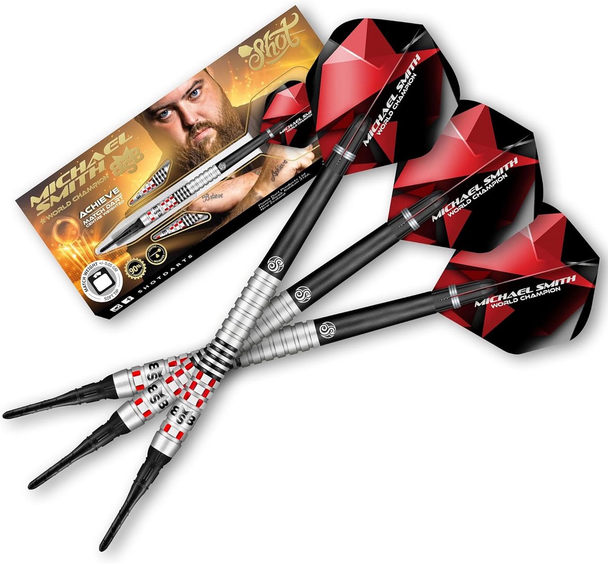 Professionele Softtip Darts Set 90% Tungsten - Inclusief Shafts en Flights