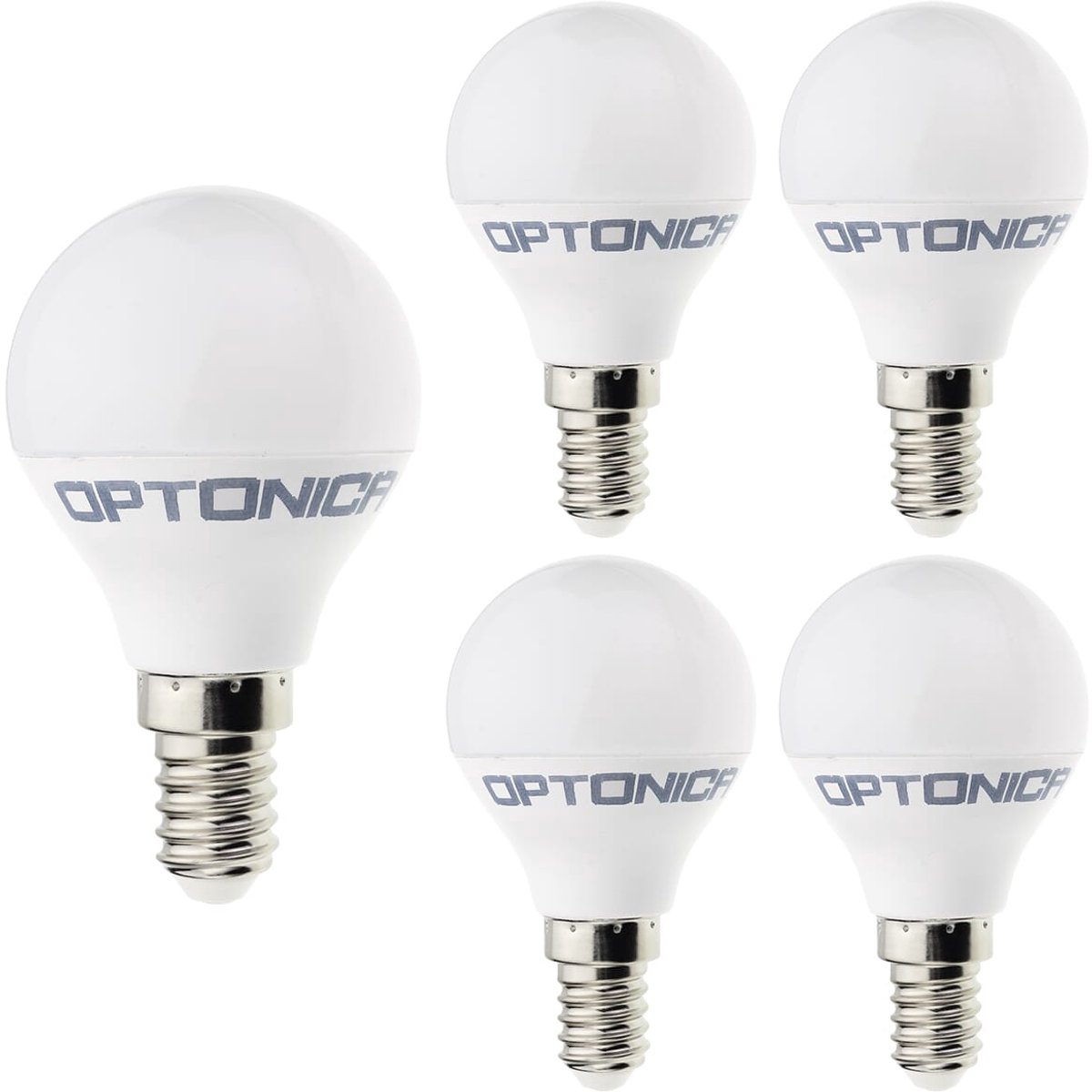 Optonica LED Kogellamp G45 E14 - 5.5W (vervangt 40W) - 450lm - 4500K Neutraal Wit - 230V - Energiezuinig - 5 stuks