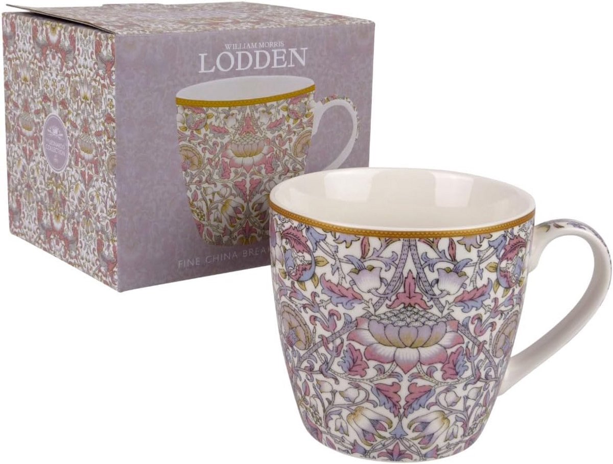 Chic Breakfast Mug met William Morris Lodden Design in Porselein