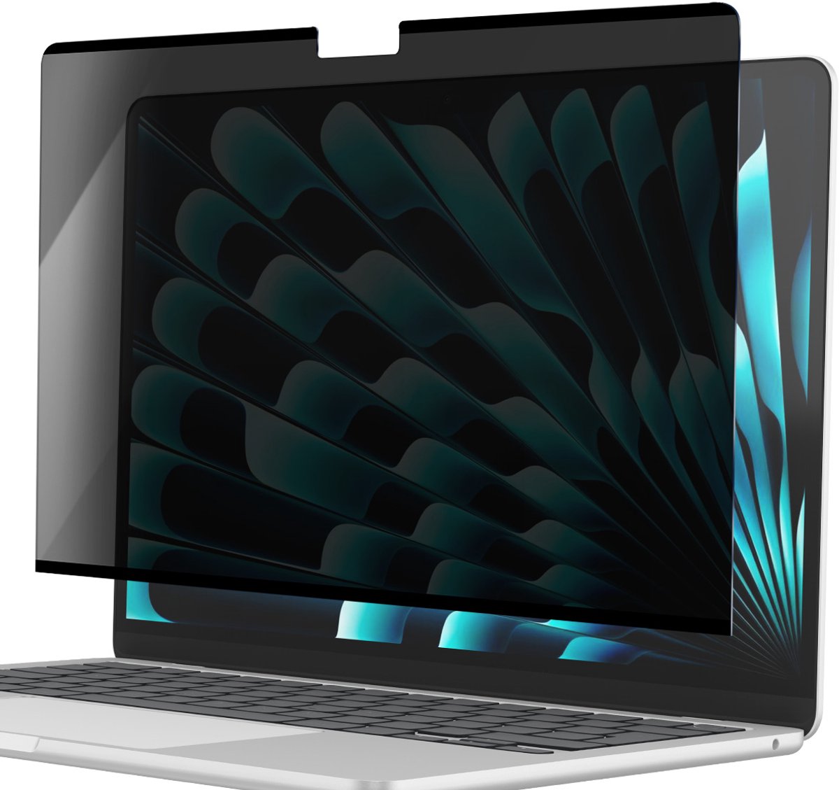 MYWAY, Schermbeschermer voor MacBook Air 15 M4 / M3/ M2 Anti-spion, Transparant zwart