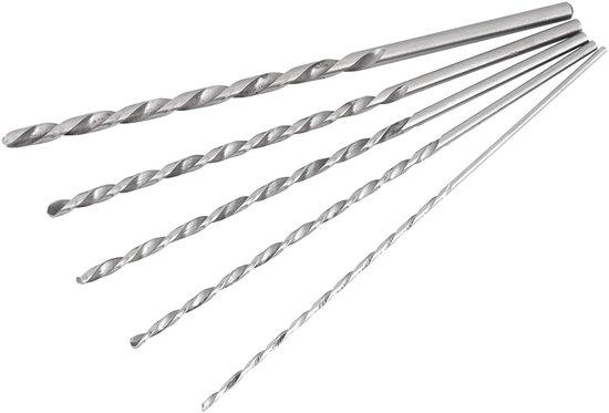 Allecta - Extra Lange Stalen Spiraalboor HSS-boor 5-delig - Aluminium