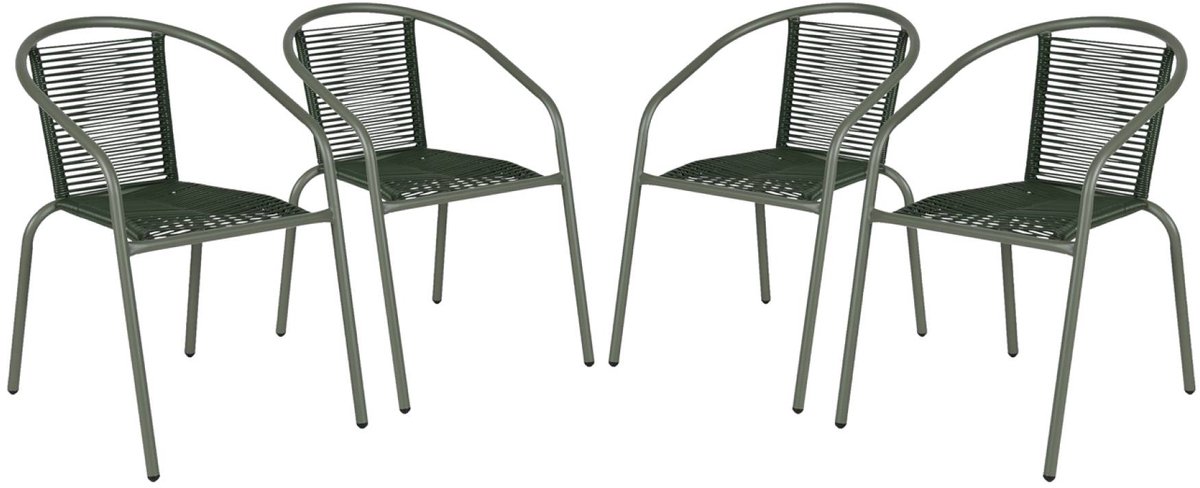 sweeek - Set van 4 tuinstoelen van staal en kunststof - tonala