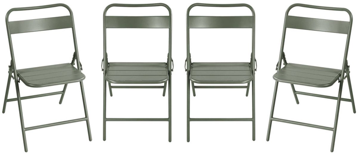 sweeek - Set van 4 opklapbare tuinstoelen metaal - amélia
