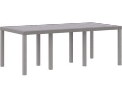 Tuinstafel | Buitentafel | Terrastafe Lichtgrijs 200 x 100 x 73 cm poly rattan