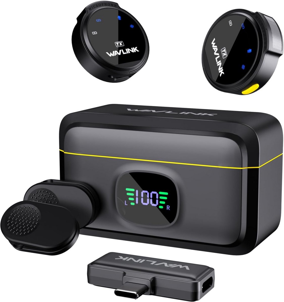 Draadloze Lavalier Microfoon voor Smartphone en Camera - Clip-on Interview & Vlog Microfoon
