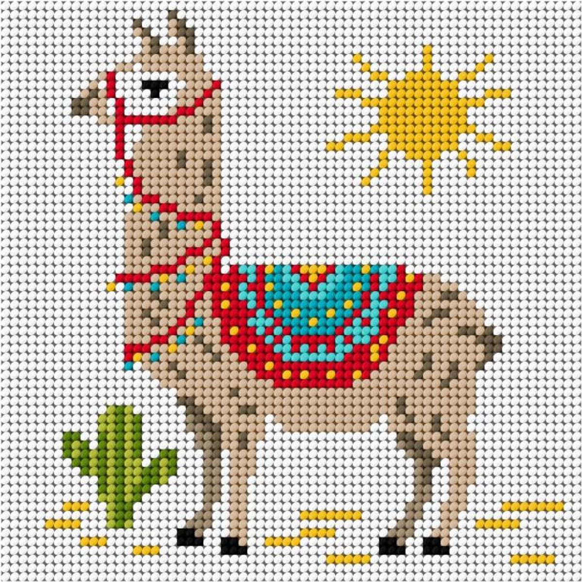 Ariadna Kanva 15x15 met Print - Kruissteek 11ct