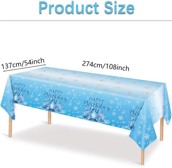 Frozen Verjaardagsdecoratie sneeuwvlokken tafelkleed verjaardag tafelkleed Frozen party cadeau winter decoratie rechthoekig plastic tafelkleed