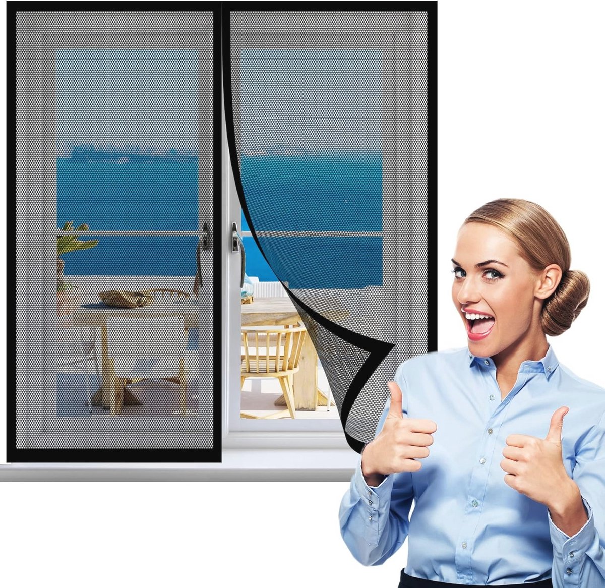 Magnetisch Horren voor Raam 90 x 195 cm - Muggenscherm voor Frisse Lucht in Huis
