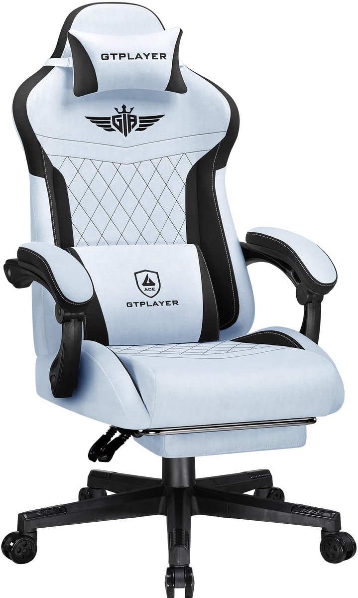 GTPLAYER Gamingstoel Lichtblauw met Lendensteun 150 kg - GTPLAYER - €115,99