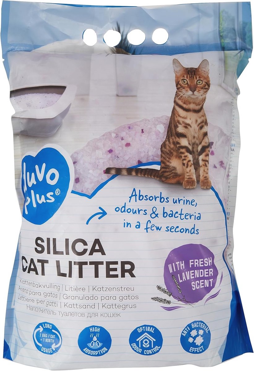 Duvo+ Kattenbakvulling Premium Silica Lavendel 5 liter