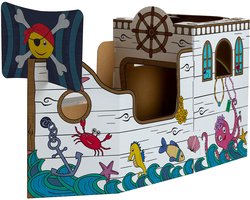 Bankers Box Play - Speelhuis stevig karton - Piratenschip - Inkleurbaar
