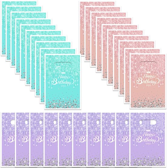 50 stuks party papieren geschenkzakjes kraftpapieren zakjes, snoepzakken met 60 emoji-stickers, papieren zakjes