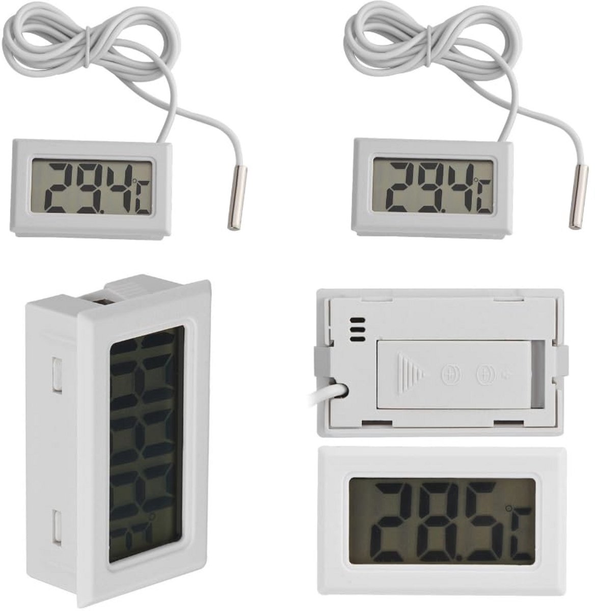 Digitale Thermometer met LED-display voor Externe Sondesensor - Ideaal voor Koelkast en Aquarium