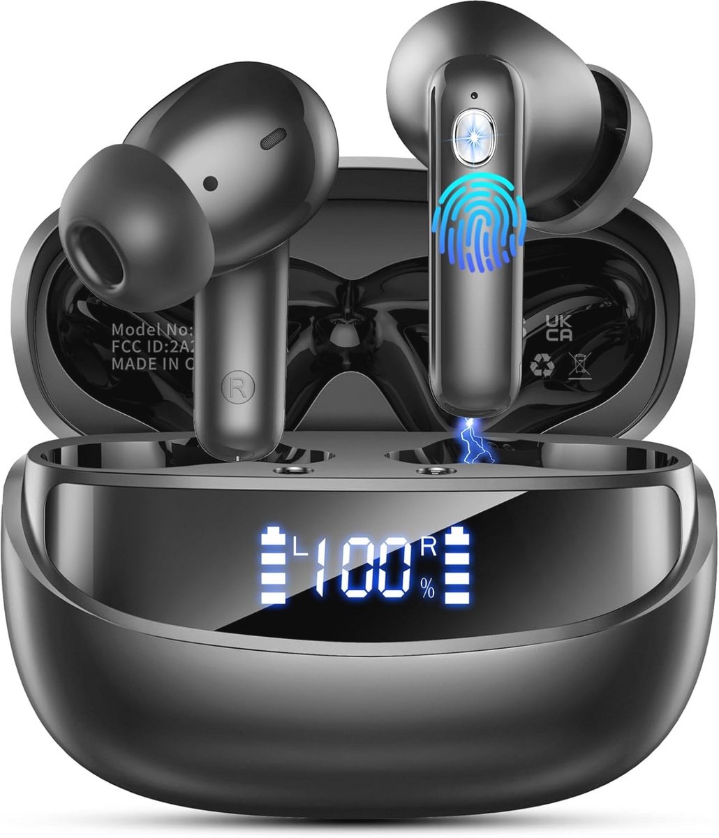 Draadloze Bluetooth 5.4 hoofdtelefoon met ruisonderdrukking en 50 uur speeltijd