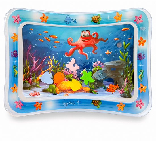Dutsi - Waterspeelmat Baby - Watermat - Stimuleert Motorische Ontwikkeling - BPA Vrij & Lekvrij - Kraamcadeau - 66x51cm – Blauw