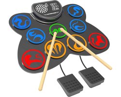 CNAPXAIA Elektronisch Drumstel, 9-pads Opvouwbaar Kinderdrumstel met Ingebouwde Luidsprekers – Perfect Muzikaal Cadeau voor Kinderen voor Verjaardagen & Vakanties