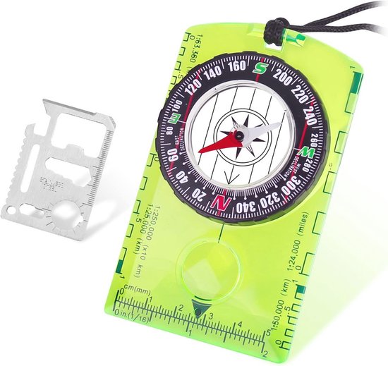 Waterdicht kompas met survivaltools voor outdoor activiteiten zoals wandelen en kamperen
