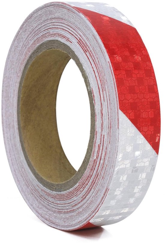Reflecterend Plakband Rood En Wit 25 Cm X 35 M Waterdicht En 