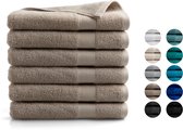 Handdoeken DoubleDry XL 70 x 140 cm - Lot de 6 - Qualité Hotel 500 g/ m2 - 6 x Taupe