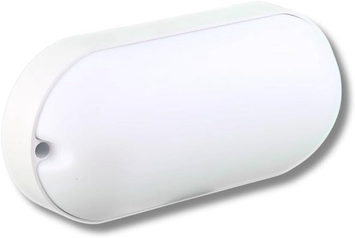 Wandlamp - Ovale Veiligheidslamp voor Opbouwmontage, 6000K Koudwit, IP65 Waterdicht, Binnen en Buiten, Geschikt voor Badkamer, Gang, Kerstverlichting, Trappenhuis, Garage, Terras