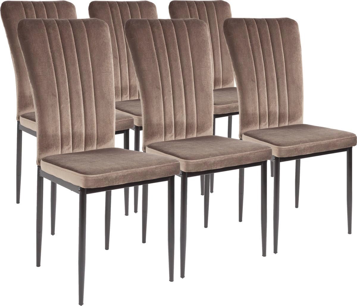 Set van 6 Eetkamerstoelen in Bruin Kleur – Comfortabel en Stijlvol