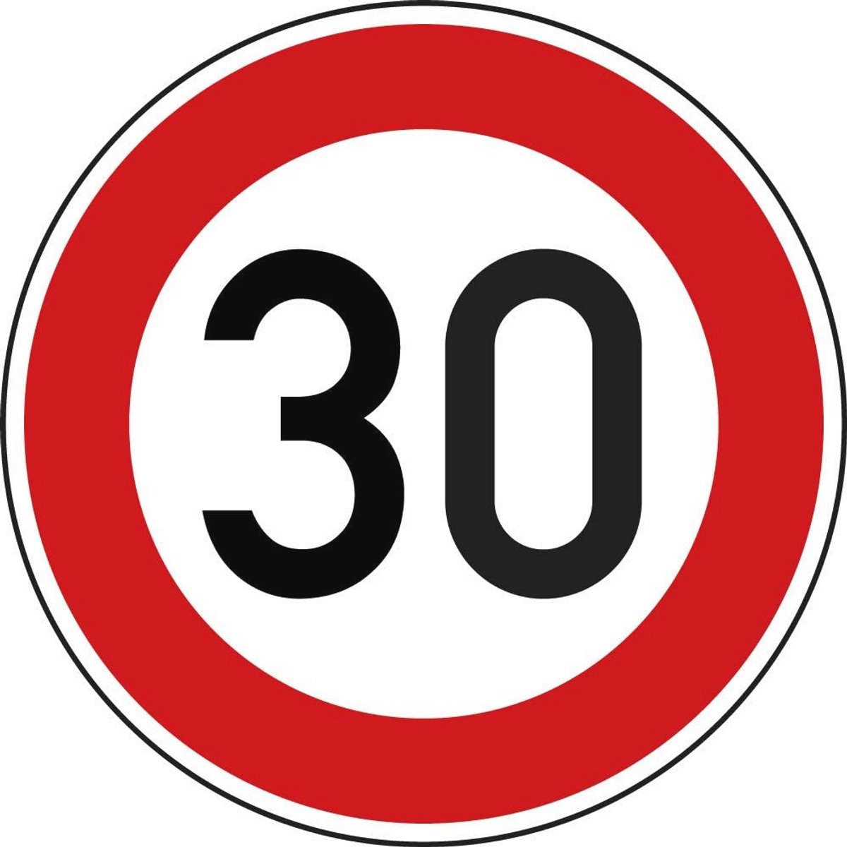 Verkeersbord Maximumsnelheid 30 km/h Ø 600 mm Aluminium met RAL-keurmerk