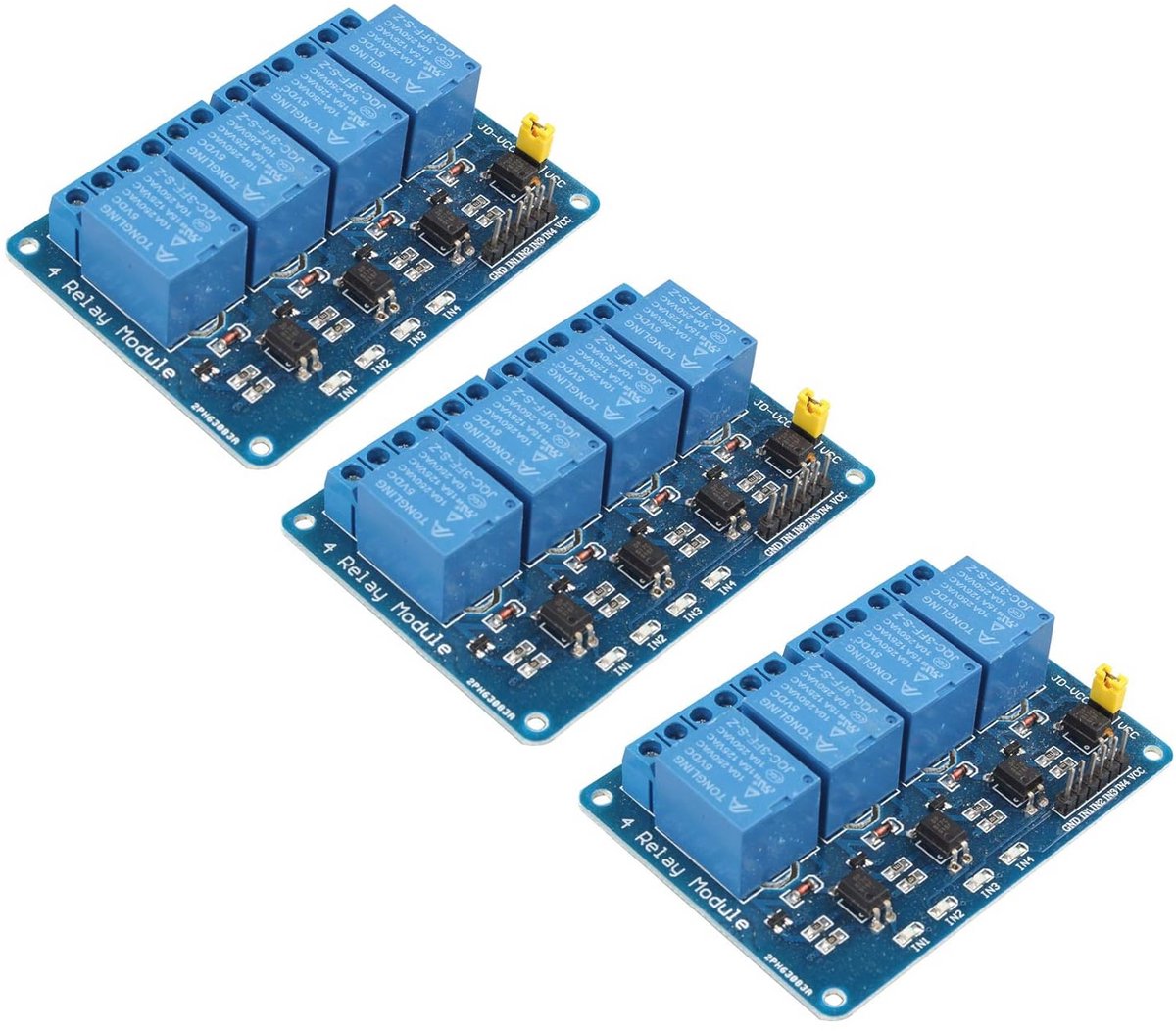 3 Stuks 4-Kanaals Relais Module - Universele 5V Controlekaart voor Microcontrollers en IoT